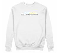 GREATFITS Suéter unisex Zelensky Fight Like Ukrainians, blanco, XL