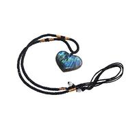 Greatideal Corazón Natural, Labradorita Natural Piedra Lunar Colgantes Collar En Forma Corazón Piedra En Bruto Sunstone, Collar Envolvente Collar Macramé Yoga