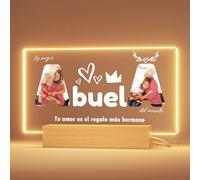 Greatminer Regalo Personalizado Abuela - Marco de Fotos Abuela, Base con Iluminación Opcional, Regalos Originales Cumpleaños Navidad