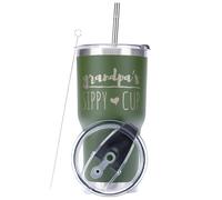Greatness Line Vaso para sorber del abuelo 30 oz. Idea de regalo para abuelo grabada con lser con recubrimiento en polvo de vaso de acero inoxid