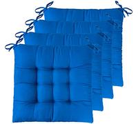 GREATOOL 4 X Cojines para Sillas de Exterior e Interior Reversibles 40 x 40 x 5cm, Cojines de Silla Asiento Tumbonas Patio Terraza Exterior Acolchado Almohadilla (Pack 4, Azul Marino)