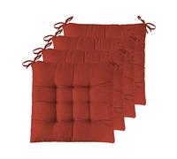 GREATOOL 6 X Cojines para Sillas de Exterior e Interior Reversibles 40 x 40 x 5cm, Cojines de Silla Asiento Tumbonas Patio Terraza Exterior Acolchado Almohadilla (Pack 6, Rojo)
