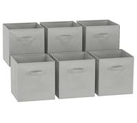 GREATOOL Caja de Almacenaje Plegable, Pack 6 Unidades, 31x31x31cm, Cajas organizadoras en Tela, Caja para organizar Ropa, Juguetes y Sábanas en Armarios (6 Unidades, Gris Claro)