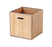 GREATOYAR Caja de Almacenamiento de Bambú, Cestos Almacenamiento Bambú Natural, Cubo de Almacenamiento Plegables, Caja de Juguetes Plegables, Caja de Organización, 31x31x31cm, 2 Unidades