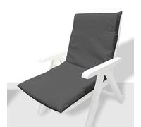 GREATOYAR Cojín Tumbona, Colchoneta Tumbona Acolchada, Cojín Acolchado de Fibra, con Goma y Correas de Sujeción, Tela Polyester, para Exteriores Terraza Jardín Viaje Playa, 120x55x8cm, Gris