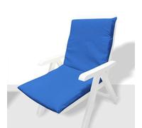 GREATOYAR Cojín Tumbona, Colchoneta Tumbona Acolchada, Cojín Acolchado de Fibra, con Goma y Correas de Sujeción, Tela Polyester, para Exteriores Terraza Jardín Viaje Playa, 120x55x8cm, Azul