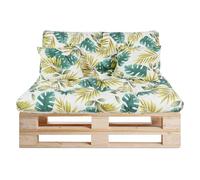 GREATOYAR Cojines Sofá Palets, Cojin Palet Fibra, Cojines Acolchados Palets, Cojín de Respaldo y Asiento, Conjunto 4 Piezas, para Jardín, Terraza, Balcón, Interior y Exterior, Hoja Oro