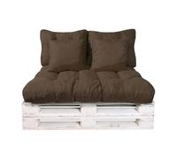 GREATOYAR Cojines Sofá Palets, Cojin Palet Fibra, Cojines Acolchados Palets, Cojín de Respaldo y Asiento, Conjunto 5 Piezas, para Jardín, Terraza, Balcón, Interior y Exterior, Marrón