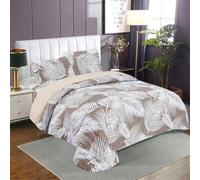 GREATOYAR Colcha para Primavera y Verano, Colcha Ligera Entretiempo, Polyester, Colchas Cubre Cama Fina Suave, Bicolor Reversible Liso, Colcha 220x260cm con 2 Fundas de Cojines 50x70cm, Palma Tropical