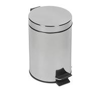 GREATOYAR Cubo de Basura con Pedal de Metal y Acero Inoxidable - Reposapiés Antideslizante para Cocina, Baño, Oficina - 3 Litros, Plata
