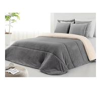 GREATOYAR Edredón Nórdico Borrego, Edredon con Sherpa y Coralina, Ideal para Invierno, para Cama de 90cm y 105cm, Edredón Cama Matrimonio y Sofá para Invierno, Cálida y Suave, 190x240cm, Gris Oscuro