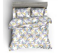 GREATOYAR Juego de Nórdica,Juego de Funda de Edredón, Set de 4 Piezas, 1 Funda Nórdica, 1 Sábana Bajera Ajustable, 2 Fundas de Almohada, 100% Poliéster, Transpirable, para Cama 135cm, Flor Lila