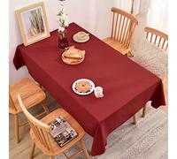 GREATOYAR Mantel Antimanchas Rectangular, Mantel Impermeable, Hule Mesa, Resistente, Lavable, Impermeable, Ideal para Interiores y Exteriores, para Decoración de Mesa, Rojo, Medida 140x240cm