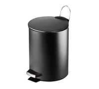 GREATOYAR Papelera de Metal con Pedal, Cubo de Basura de Acero Inoxidable con Reposapiés Antideslizante para Cocina, Baño, Oficina, 5 Litros, Negro