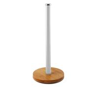 GREATOYAR Portarrollos para Papel de Cocina, Soporte para Rollos de Papel de Cocina de Bambú, Diámetro 15x34cm, Blanco