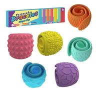 GREATRICH 6 Juguetes Sensoriales Autismo, Fidget Toy, Pulseras de Silicone Texturizadas para Ansiedad Niños, Juguete Calmante para Necesidades Especiales, Anti-Estrés Portátil para Viaje, Aula