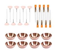 GREATRICH Brochas de Maquillaje, Real Techniques Brochas Inspired Set, 24Pcs Kit de Brochas para Mascarilla Facial, 8 Cuencos para Mezclar, 8 Brocha Abanico, 8 Brocha Planas