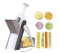 GREATRICH Cortador de Verdura Multifuncional Manual, Mandolina de Cocina Rebanadora y Picadora con Cuchillas de Acero Inoxidable para Juliana, Cubos, Bastones y Rodajas