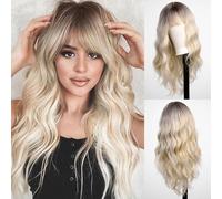 GREATRICH Peluca Rubia Larga, Blonde Wig, Pelucas Mujer Pelo Natural, Aspecto Natural y Voluminoso, Capucha Ajustable y Transpirable, Para Uso Diario Fiestas y Cosplay