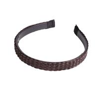 GreatRise 2 diademas finas con trenzas trenzadas para el pelo, peluca antideslizante, con dientes, accesorios para el cabello para niñas, mujeres, bodas, uso diario, marrón oscuro, trenza de siete
