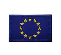GreatRise 2 parches de bandera de la Unión Europea, insignia militar, 8 × 5 cm, gancho y bucle, banderas de Europa, insignia bordada, multicolor, parche autoadhesivo para ropa, mochila, uniformes,
