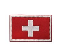 GreatRise 2 parches de bandera de Suiza, insignia militar, 8 × 5 cm, gancho y bucle, banderas de Europa, insignia bordada, multicolor, parche autoadhesivo para ropa, mochila, uniformes, chaleco,