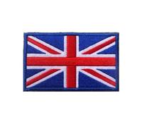 GreatRise 2 parches de bandera del Reino Unido, insignia militar, 8 × 5 cm, gancho y bucle, banderas de Europa, insignia bordada, multicolor, parche autoadhesivo para ropa, mochila, uniformes,