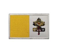 GreatRise 2 parches de bandera del Vaticano, insignia militar, 8 × 5 cm, gancho y bucle, banderas de Europa, insignia bordada, multicolor, parche autoadhesivo para ropa, mochila, uniformes, chaleco,
