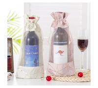 GreatRise 5 bolsas de vino de terciopelo con cordón y ventana visible, 16 x 36 cm, para botellas de vino, bolsas de regalo, reutilizables, pequeñas bolsas de terciopelo para vino, champán, botellas de