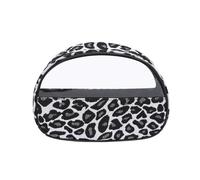 GreatRise Blanco y Negro Bolsa de Cosméticos Mujer Impermeable Bolsa de Maquillaje Bolsa de Viaje Leopardo Maletín de Cosméticos Bolsa de Lavado Bolsas Organizador a Cuadros Portátil Neceser con