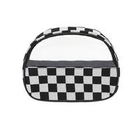 GreatRise Blanco y Negro Bolsa de Cosméticos Mujer Impermeable Bolsa de Maquillaje Bolsa de Viaje Leopardo Maletín de Cosméticos Bolsa de Lavado Bolsas Organizador a Cuadros Portátil Neceser con