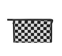 GreatRise Blanco y Negro Bolsa de Cosméticos Mujer Impermeable Bolsa de Maquillaje Bolsa de Viaje Leopardo Maletín de Cosméticos Bolsa de Lavado Bolsas Organizador a Cuadros Portátil Neceser con