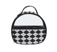 GreatRise Blanco y Negro Bolsa de Cosméticos Mujer Impermeable Bolsa de Maquillaje Bolsa de Viaje Leopardo Maletín de Cosméticos Bolsa de Lavado Bolsas Organizador a Cuadros Portátil Neceser con