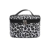 GreatRise Blanco y Negro Bolsa de Cosméticos Mujer Impermeable Bolsa de Maquillaje Bolsa de Viaje Leopardo Maletín de Cosméticos Bolsa de Lavado Bolsas Organizador a Cuadros Portátil Neceser con