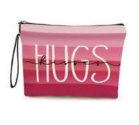 GreatRise Bolsa de aseo con diseño de corazón, pequeña bolsa de aseo con cremallera, bolsa de maquillaje portátil, lino y regalos en forma de corazón para novia, madre, novia, damas de honor, amor