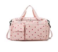 GreatRise Bolsa de deporte de pana para mujer con compartimento húmedo y compartimento para zapatos y correa para el hombro extraíble, equipaje de mano, bolsa de viaje para colgar, diseño de fresas