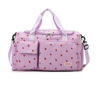 GreatRise Bolsa de deporte de pana para mujer con compartimento húmedo y compartimento para zapatos y correa para el hombro extraíble, equipaje de mano, bolsa de viaje para colgar, diseño de fresas