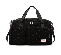 GreatRise Bolsa de deporte de pana para mujer con compartimento húmedo y compartimento para zapatos y correa para el hombro extraíble, equipaje de mano, bolsa de viaje para colgar, diseño de fresas