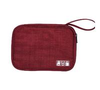 GreatRise Bolsa electrónica universal de viaje organizador de cables de disco duro bolsa de cable portátil bolsa de viaje accesorios electrónicos bolsa para disco duro cargador batería USB borgoña