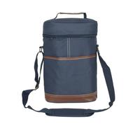 GreatRise Bolsa para dos botellas de vino de 750 ml, enfriador de botellas, bolsa térmica aislada con asa y correa, partición extraíble, 21,5 x 11 x 32 cm, Negro