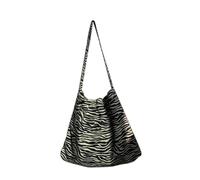 GreatRise Bolso de hombro grande para mujer, bolso de pana impreso, bolso de la compra, bolso de la compra, bolso plegable y reutilizable para compras, viajes, excursiones, escuela, trabajo, cebra