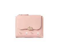 GreatRise Bonita cartera de piel sintética con diseño de flores, pequeña cartera para mujer en formato corto, mini cartera con cremallera, muchos compartimentos, para mujeres, niños, tarjetas,