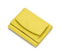GreatRise Cartera de piel pequeña con bloqueo RFID, 6 compartimentos para tarjetas, 1 soporte para dinero y monedero para billetes, monedas y tarjetas, amarillo limón