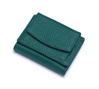 GreatRise Cartera de piel pequeña con bloqueo RFID, 6 compartimentos para tarjetas, 1 soporte para dinero y monedero para billetes, monedas y tarjetas, verde oscuro