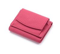 GreatRise Cartera de piel pequeña con bloqueo RFID, 6 compartimentos para tarjetas, 1 soporte para dinero y monedero para billetes, monedas y tarjetas, Color rosa.