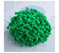 GreatRise Cinta de pompones colorida con borlas de 1,2 cm, cinta de encaje con pompones, cinta de pompones, cinta de borla para manualidades, costura, ropa, decoración del hogar, verde, 18,3 m