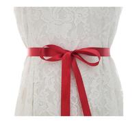 GreatRise Elegante cinturón de boda con diamantes de imitación, banda de satén de cristal, cinturón ligero para mujer, cinturón de cintura para vestido de novia, vestido de noche, rojo, cinta de satén