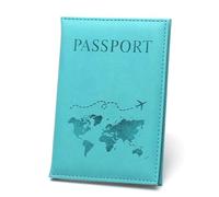 GreatRise Funda de piel sintética para pasaporte y etiqueta de equipaje con placa de dirección, cubierta de protección visual, hebilla ajustable, organizador de pasaporte, etiqueta para documentos de