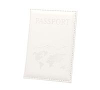 GreatRise Funda de piel sintética para pasaporte y etiqueta de equipaje con placa de dirección, cubierta de protección visual, hebilla ajustable, organizador de pasaporte, etiqueta para documentos de