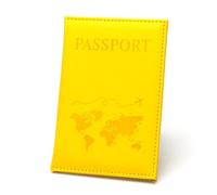 GreatRise Funda de piel sintética para pasaporte y etiqueta de equipaje con placa de dirección, cubierta de protección visual, hebilla ajustable, organizador de pasaporte, etiqueta para documentos de